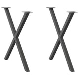 Dining Table Legs X-Shaped 2 pcs Anthracite 70x cm Steel 4012918