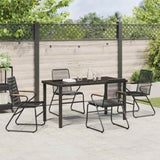 Garden Dining Set 5 pcs Black Powder-Coated Steel 3379172