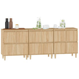 Sideboards 3 pcs Sonoma Oak 60x35x70 cm Engineered Wood 3185770