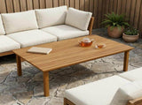 Table Top 120 x 70 x 3.5 cm Rectangular Solid Teak Wood Natural 42033159