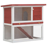 Outdoor Rabbit Hutch 1 Door Red Wood 170833