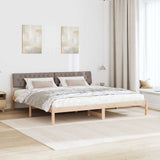 Bed frame Brown and taupe 200 x 200 cm Solid pine wood 3394341
