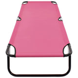 Sun Lounger Pink Powder-coated steel Large Foldable 310349