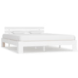 Bed Frame White Solid pine wood, Plywood 180x200 cm Super King 283159