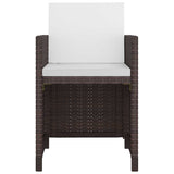 42544 9 Piece Outdoor Dining Set with Cushions Poly Rattan Brown