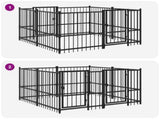 Outdoor Dog Playpen Black 192 x 192 x 100 cm Steel 3467734