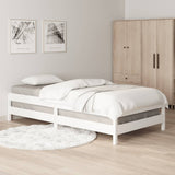 Stack Bed without Mattress White 90x190 cm Single Solid Wood Pine 820403