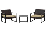 3 pcs PE Rattan Wicker Garden Furniture Patio Bistro Set Weave Conservatory Sofa Coffee Table and T3398P322122