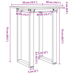 ZNTS Dining Table O-Frame 50x50x75 cm Solid Wood Pine and Steel 3282669