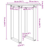 ZNTS Dining Table O-Frame 50x50x75 cm Solid Wood Pine and Steel 3282669