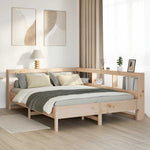 ZNTS Bookcase Bed without Mattress 150x200 cm King Size Solid Wood Pine 3324418