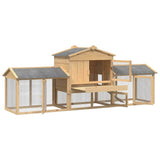 Chicken Coop 3 pcs Brown Solid Pine Wood 3388344