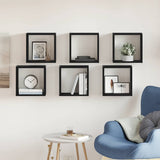 Wall Cube Shelves 6 pcs Black Oak 30x15x30 cm Engineered Wood 862057