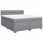 ZNTS Box Spring Bed with Mattress Light Grey 180x200 cm Fabric 3285974