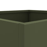 ZNTS Planters 2 pcs Olive Green 42x40x39 cm Steel 841554