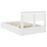 Storage Bed with Headboard White 135 x 190 cm Engineered Wood 3408466