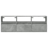 TV Wall Cabinet with LED Lights Concrete Grey 130x31x45 cm 852344