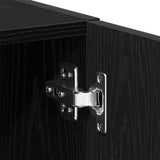 Washing Machine Cabinet Black Oak 64x24x190 cm Engineered Wood 859128