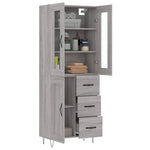 Highboard Grey Sonoma 69.5x34x180 cm Engineered Wood 3198695