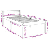 Senior Bed without Mattress White 90x200cm Solid Wood Pine 810600