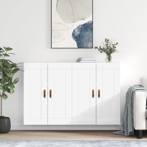 Wall Mounted Cabinets 2 pcs White Engineered Wood 3197993