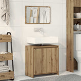 2 Piece Bathroom Furniture Set Artisan Oak Engineered Wood 856068