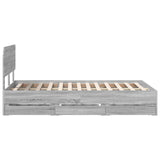 Bed Frame with Drawer Grey Sonoma 120 x 200 cm Engineered Wood 3412204