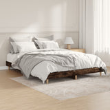 Bed Frame without Mattress Smoked Oak 135x190 cm Double Engineered Wood 832082