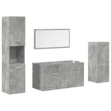 4 Piece Bathroom Furniture Set Concrete Grey Engineered Wood 3324866