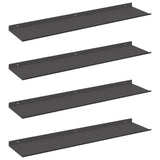 Floating Shelf Wall-mounted 4 pcs Black 80 x 18 x 2.5 cm Steel 8004033