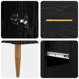 Highboard Black Oak 69.5 x 34 x 180 cm Engineered Wood 3416086