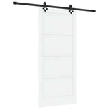 Sliding Door White and Black 93 x 202 cm Solid Pine Wood 3333543