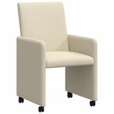 Dining Chairs with Wheels 2 pcs Cream 57 x 66 x 94 cm 42017817