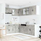 11 Piece Kitchen Cabinet Set Kalmar Concrete Grey Engineered Wood 3314885