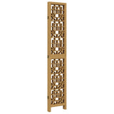 Room Divider 5 Panels Brown Solid Wood Paulownia 358872