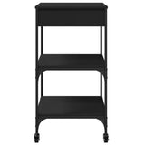 Kitchen Trolley Black 60x48x89.5 cm Engineered Wood 842371