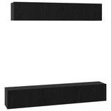 TV Cabinet Set 5 pcs Black Oak Engineered Wood 3393214