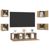 TV Cabinet Set Wall-mounted 6 pcs Artisan Oak Engineered Wood 3393143