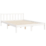 Bed Frame without Mattress White 140x190 cm Solid Wood Pine 3192407