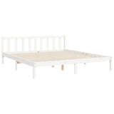 Bed Frame without Mattress White Super King Size Solid Wood Pine 3192442