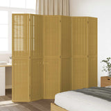 Room Divider 6 Panels Brown Solid Wood Paulownia 358827