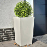 Garden Planters White 2 pcs 45x45x75 cm Steel 851097