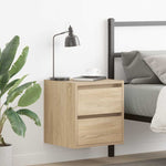 ZNTS Wall-mounted Bedside Cabinets 2 pcs Sonoma Oak 38x34x40 cm 861252