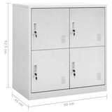 Locker Cabinets 2 pcs Light Grey 90x45x92.5 cm Steel 3095223