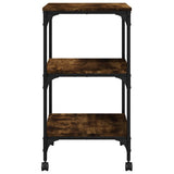 Printer Stand 3-Tier Smoked Oak 50x41x75 cm Engineered Wood 842288
