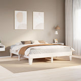 Bed Frame without Mattress White 200x200 cm Solid Wood Pine 855344