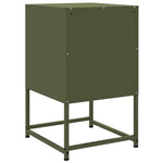 ZNTS Bedside Cabinets 2 pcs Olive Green 36x39x60.5 cm Steel 846467