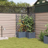 Garden Planter 3 pcs LiGht Grey 80 x 80 x 142 cm Plastic 42002900