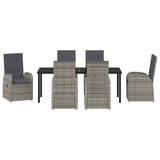 Garden Dining Set with Cushion 7 pcs Grey Poly Rattan 3379497