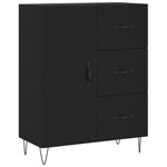 Highboard Black 69.5x34x180 cm Engineered Wood 3189438